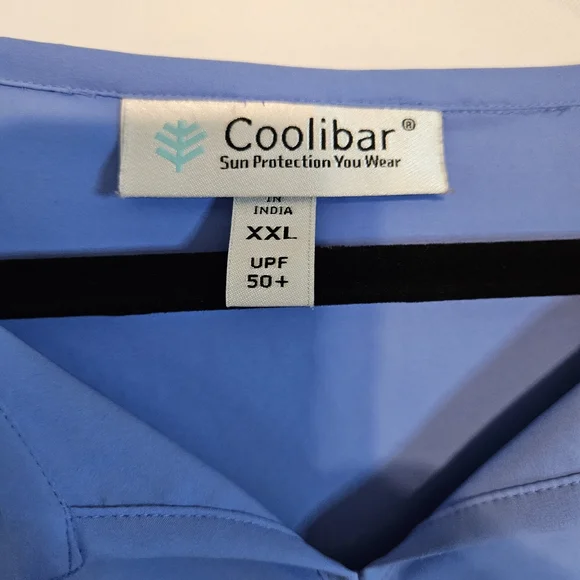 Coolibar Sky Blue Asymmetrical Tunic Top UPF50 Spring Summer Resort Vacation - Picture 8 of 15